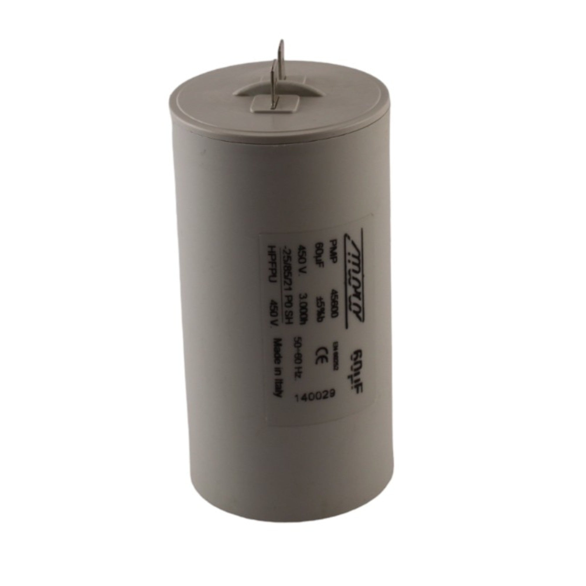 Condensatore 60f 450V 50-60Hz senza codolo faston 6,3 Aleyay