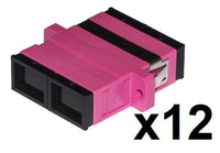 Confezione 12 adattatori fibra ottica sc/sc multimode duplex om4 - 12pz