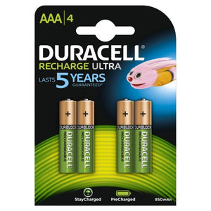 Confezione 4 batterie Ricaricabili MINISTILO DURACELL LR03 - Tipo MiniStilo "AAA" - 900 mah