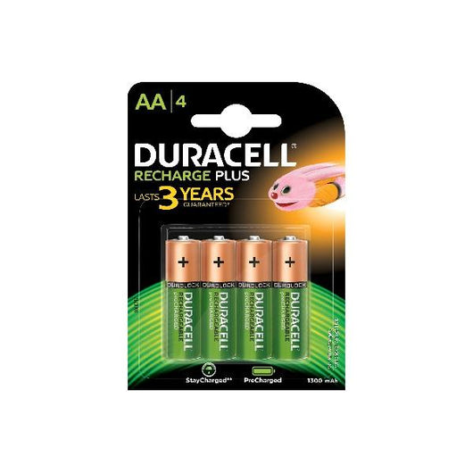 Confezione 4 batterie Ricaricabili STILO DURACELL - Tipo Stilo "AA" - 1300 mah