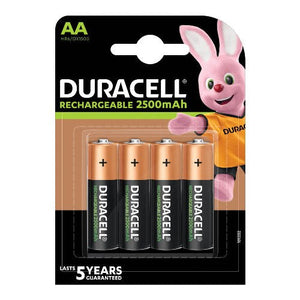 Confezione 4 batterie Ricaricabili STILO DURACELL - Tipo Stilo "AA" - 2500 mah