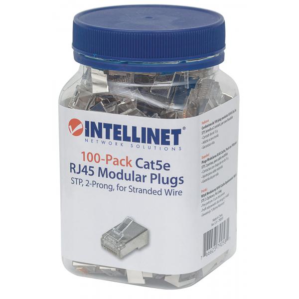 Confezione da 100 Plug Modulari RJ45 Cat.5e STP