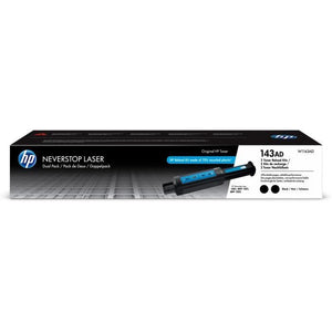 Confezione da 2 kit di ricarica toner nero originale Neverstop HP 143A (W1143AD), per serie HP Neverstop 1000/1200