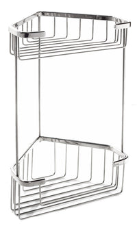 Cestello Angolare Doppio Ripiano Doccia con Viti o Biadesivo Top Line Metaform