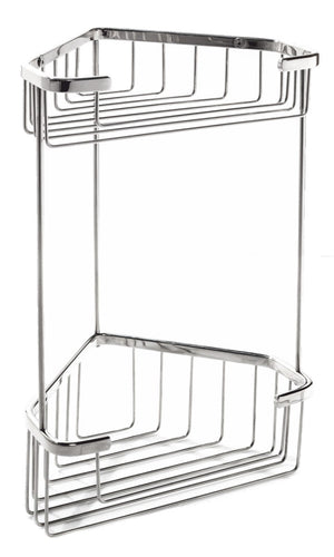 Cestello Angolare Doppio Ripiano Doccia con Viti o Biadesivo Top Line Metaform