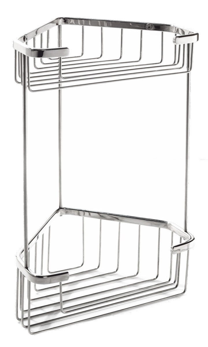 Cestello Angolare Doppio Ripiano Doccia con Viti o Biadesivo Top Line Metaform