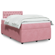 Giroletto a Molle con Materasso Rosa 120x190 cm in Velluto 3287697