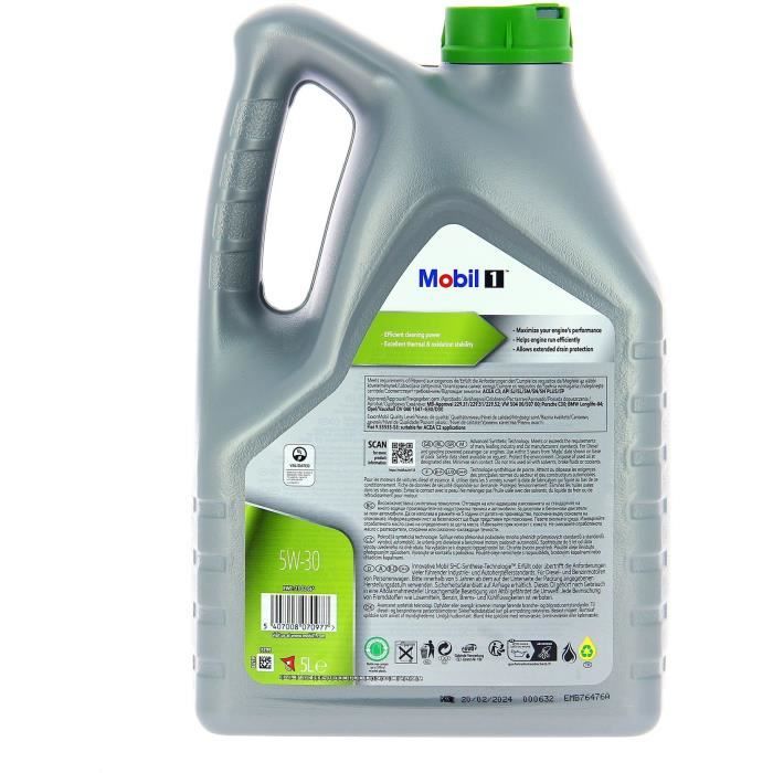 Contenitore olio motore - MOBIL1 - 5W30 ESP - 5 L - 4 stagioni