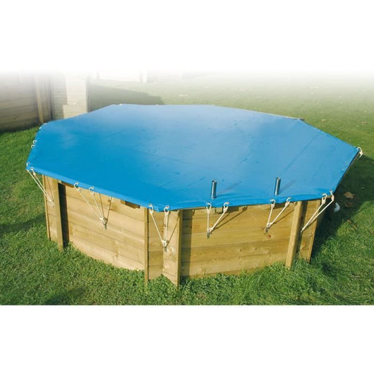 Copertura invernale e di sicurezza per piscina in legno - UBBINK - Ottagonale 400x610 - Spessore 550gr - Conforme alla norma NF P 90-308