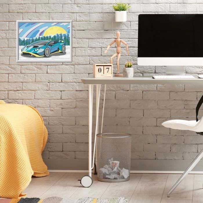 CreArt Kids 18x24cm Lamborghini, Kit di pittura con i numeri, Numero d'arte, Età 7+, 25842, Ravensburger