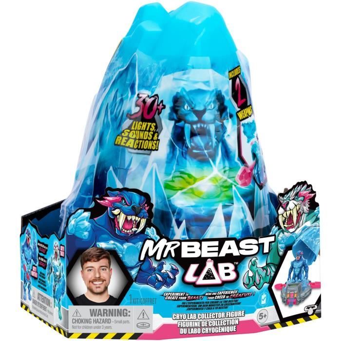 Cryo Lab - MOOSE TOYS - Mr. Beast Lab - 18 cm, 30 luci e suoni, 2 animali da collezione