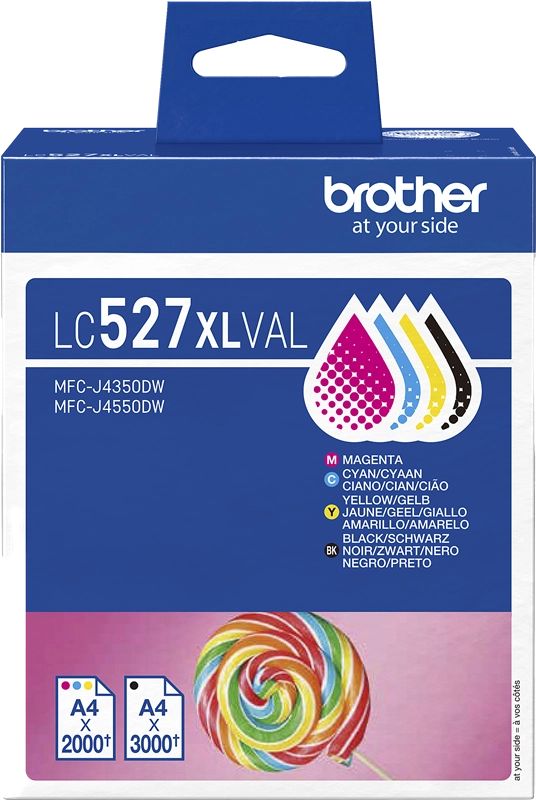 Brother LC527XLVAL cartuccia d'inchiostro 4 pz Originale Resa elevata (XL) Nero, Ciano, Magenta, Giallo