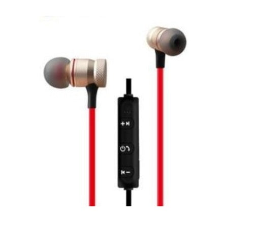 Cuffie Auricolari Sports Sound stereo Wireless - Bluetooth senza fili con microfono - Colore Padiglione Bianco / Cavo Rosso