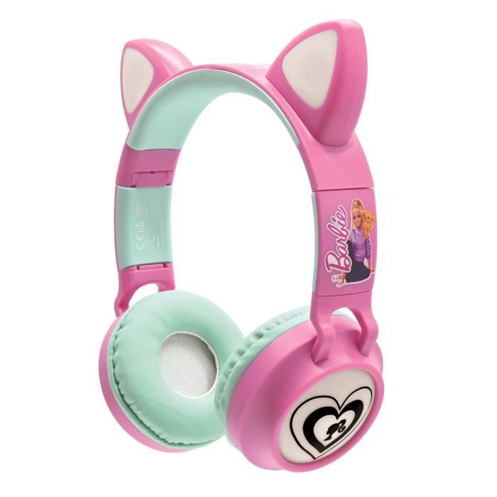 Cuffie Barbie wireless ricaricabili illuminate con orecchie da gatto