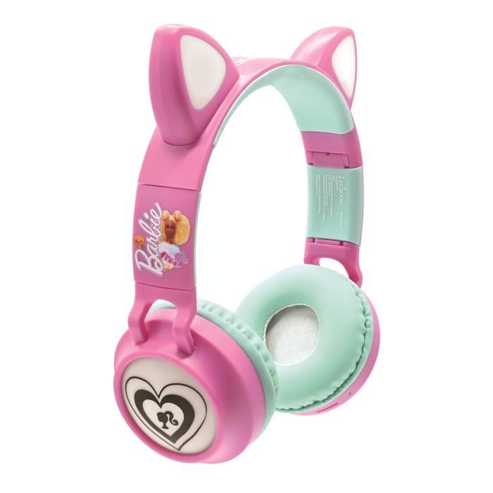 Cuffie Barbie wireless ricaricabili illuminate con orecchie da gatto