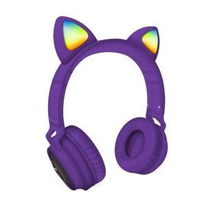 Cuffie Senza Filo Techmade Funny - Led - Microfono E Tasti Funzione - Viola