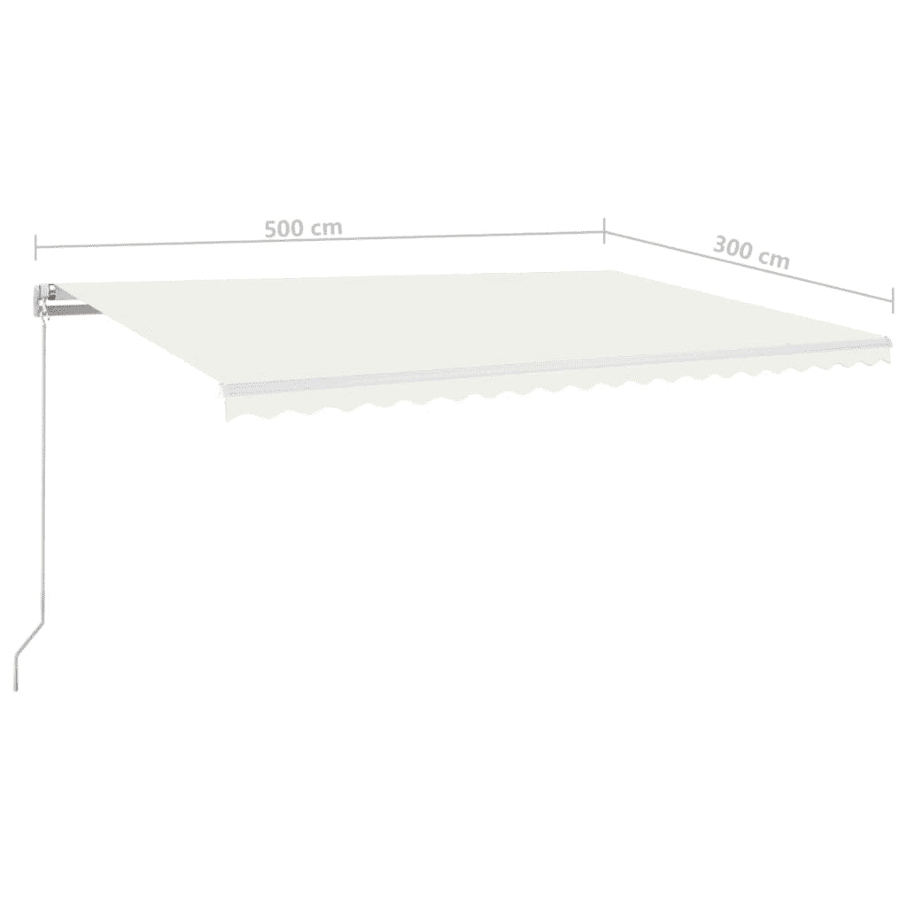 Tenda da Sole Retrattile Manuale 500x300 cm Crema cod mxl 62201