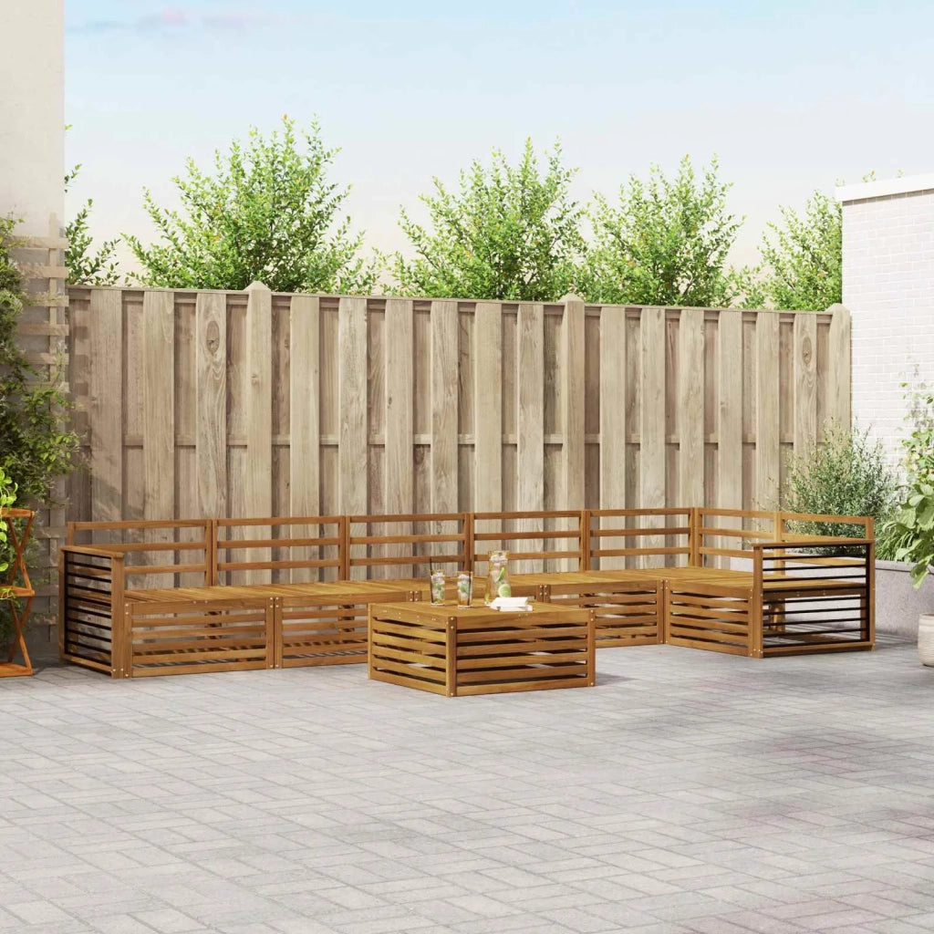 Set di divani da esterno 7 pcs Naturale