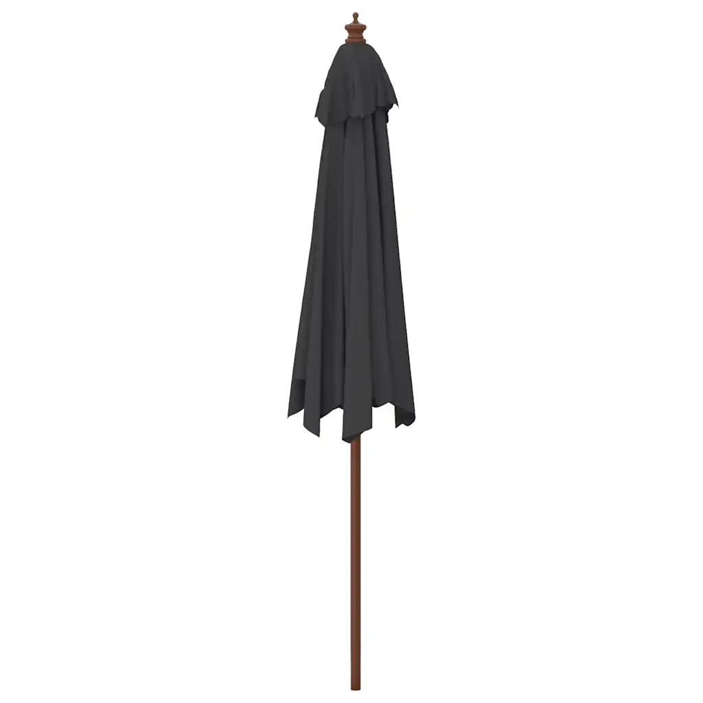Ombrellone da Giardino-Ombrello da Balcone con Palo in Legno Nero 299x240 cm