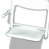 Sedile doccia ribaltabile con braccioli reclinabili e schienale, inox nylon