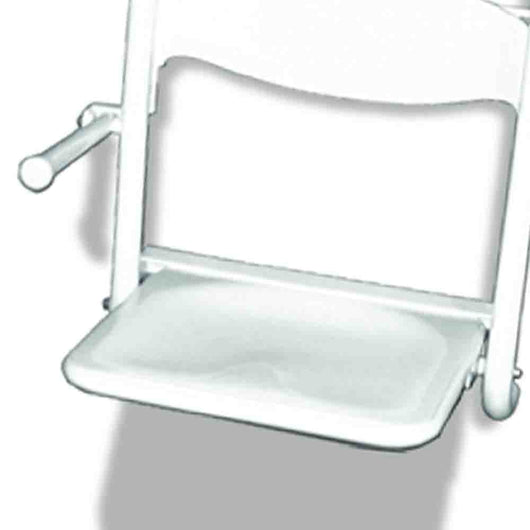 Sedile doccia ribaltabile con braccioli reclinabili e schienale, inox nylon