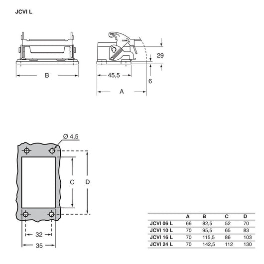 Custodia da incasso con 1 leva Ilme JCVI 10 L