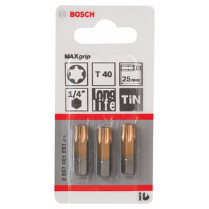 2607001697 - Kit inserti da avvitamento T40 , 25 mm , max grip.