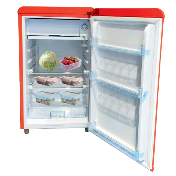 Dcg Frigo Monoporta Linea Retro' 100lt E Rosso Mf100r