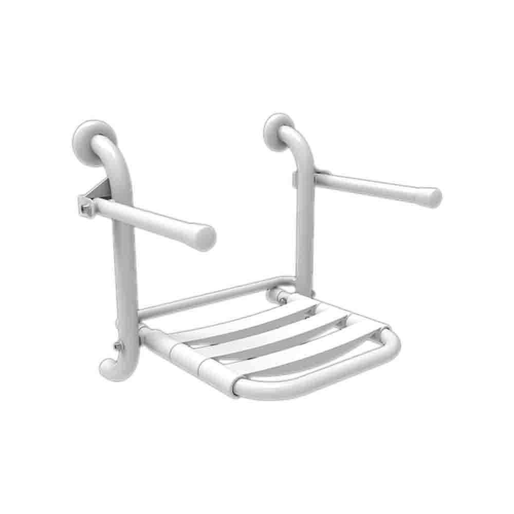 Sedile ribaltabile per doccia con doghe e braccioli reclinabili