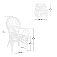 Poltrona sedia Big Sole per adulti in bambù naturale e giunco intrecciato