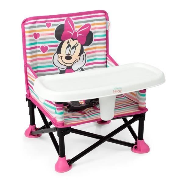 DISNEY BABY rialzo per sedia Minnie Mouse, rialzo Pop 'n Sit, per interni ed esterni, pratico e compatto, chiusura rapida, rosa