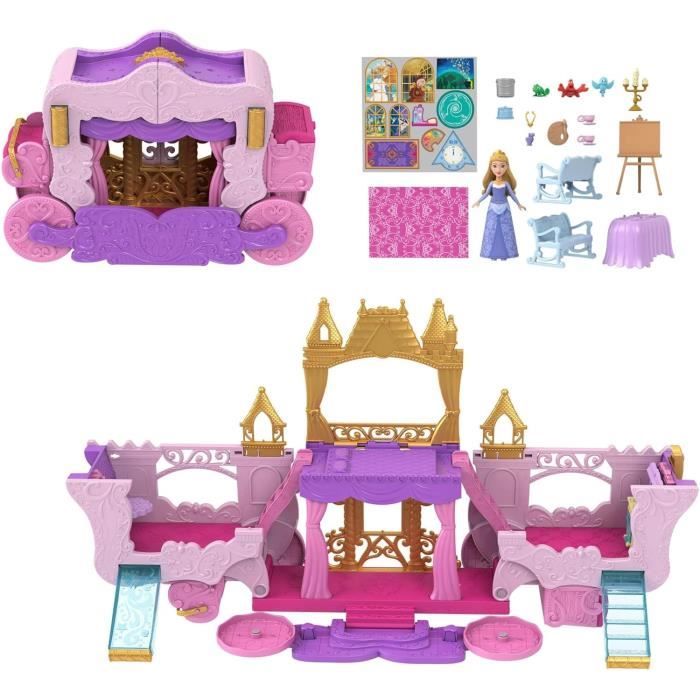 Disney Princesses-Caleche e Castle-Box con bambola Aurora HWX17