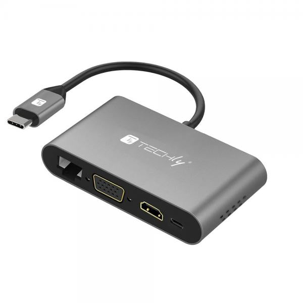 Docking Station USB-C SuperSpeed Multiporta USB HDMI VGA RJ45 MicroSD