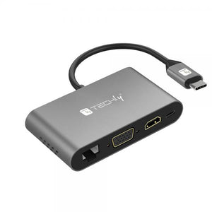 Docking Station USB-C SuperSpeed Multiporta USB HDMI VGA RJ45 MicroSD