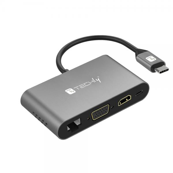 Docking Station USB-C SuperSpeed Multiporta USB HDMI VGA RJ45 MicroSD