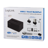Docking Station USB3.1 Gen2 per HDD/SSD SATA da 2.5''/3.5'' Nero