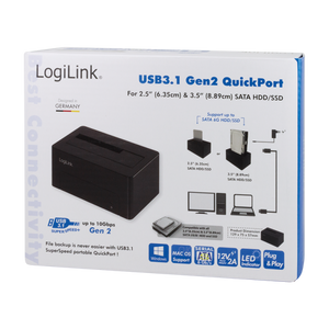 Docking Station USB3.1 Gen2 per HDD/SSD SATA da 2.5''/3.5'' Nero