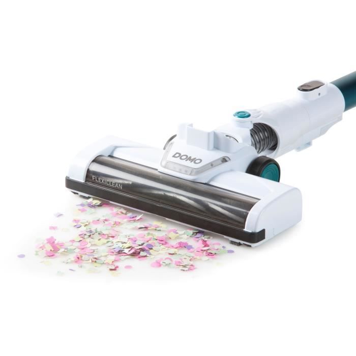 DOMO DO233SV - Aspirapolvere 2 in 1 senza fili - 2 velocità - Sistema ciclonico - Autonomia 20min - Serbatoio polvere 0,6L