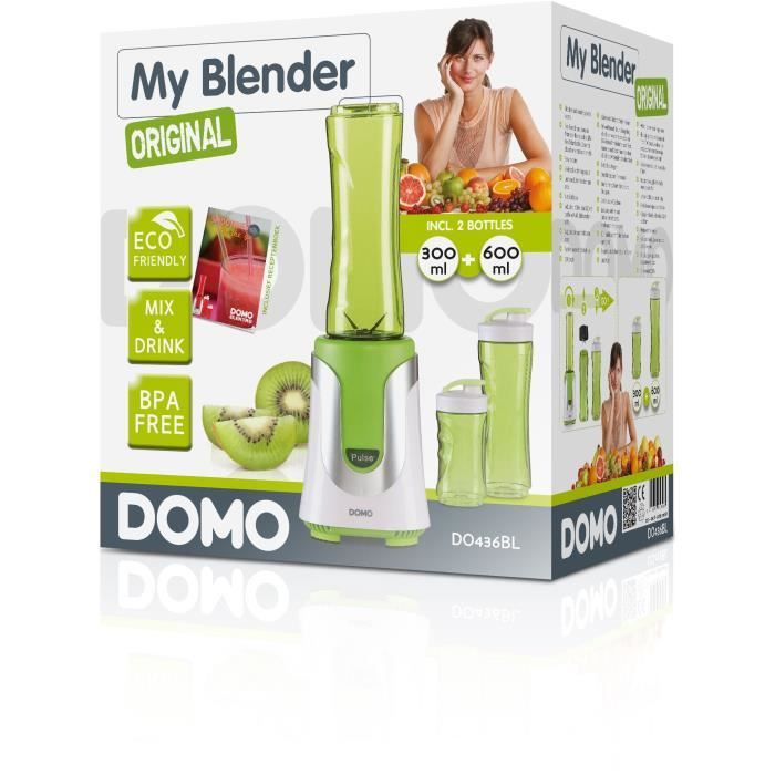 DOMO Frullatore 2 in 1 DO436BL 300 W Verde