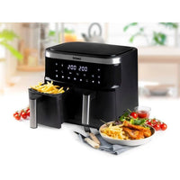 Domo Hot Air Fryer - Do537fr - 2 x 4 L - 85  A 200  - 8 Programmi automatici - L40 x W 40 x H 36 cm