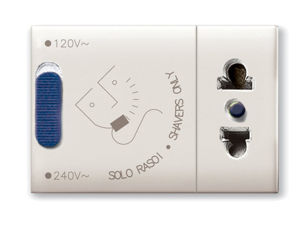 Domus S44 Presa Rasoi Euroamericana 230V 20VA Bianco Lucido