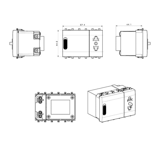Domus S44 Presa Rasoi Euroamericana 230V 20VA Bianco Lucido