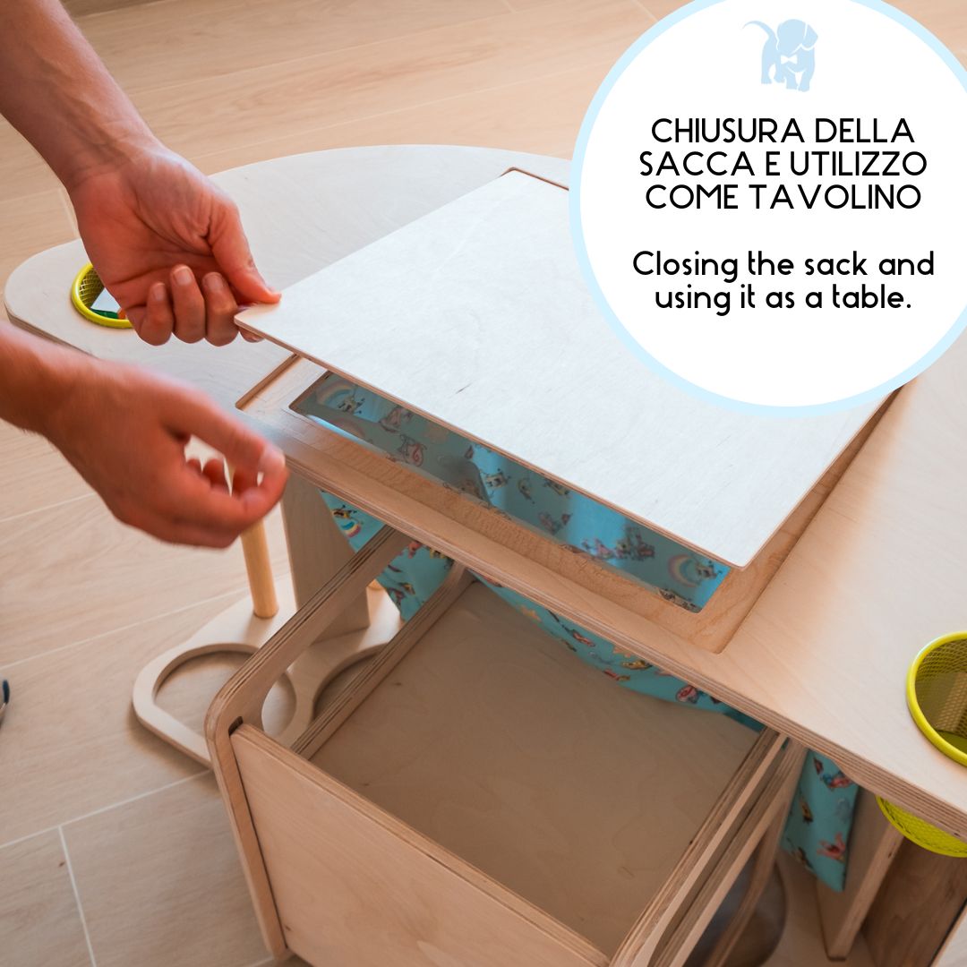 Dondolo/Tavolino + Sedia multifunzione Magic Table