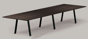 Doppio tavolo riunione per ufficio in melaminico cm. 420/560x120x73,4h