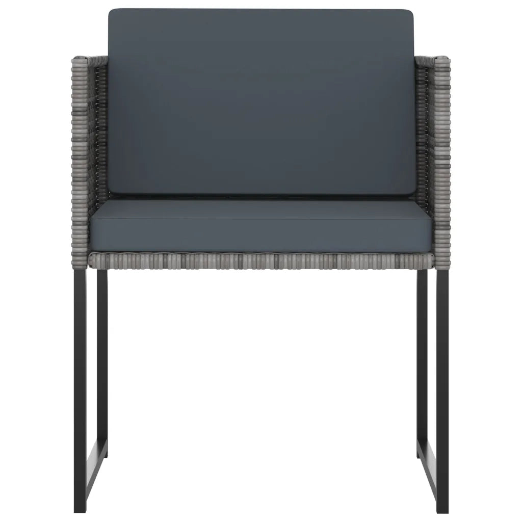 Set Pranzo da Giardino 11 pz con Cuscini in Polyrattan Grigio cod mxl 43212