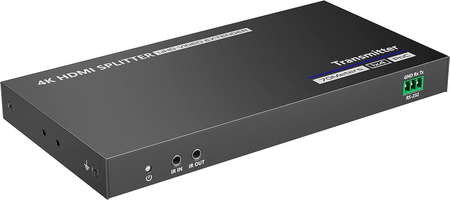 Extender Splitter HDMI 4 vie su Cavo di Rete 70 metri PoC