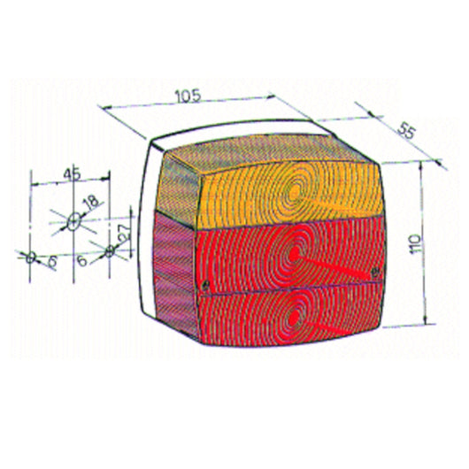 Fanale posteriore 3 luci destro Aleyay
