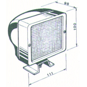Faro cabina trattore quadrato Aleyay