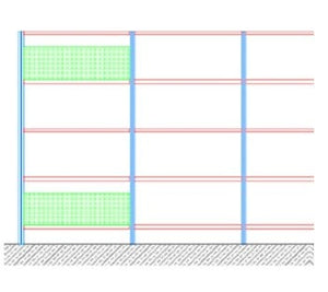 Fascia di controventatura a schiena per piano di cm. 100x30h
