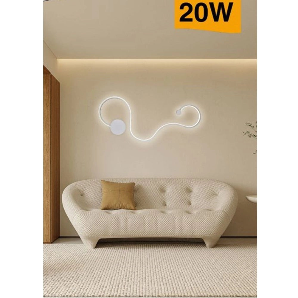Trade Shop - Applique Da Parete Led 20watt Ondulato Moderno Lampada 3 Modalità Di Luce E12-3c -